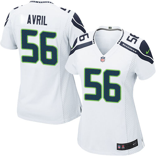 Women's Elite Cliff Avril Nike Jersey White Road - #56 NFL Seattle Seahawks